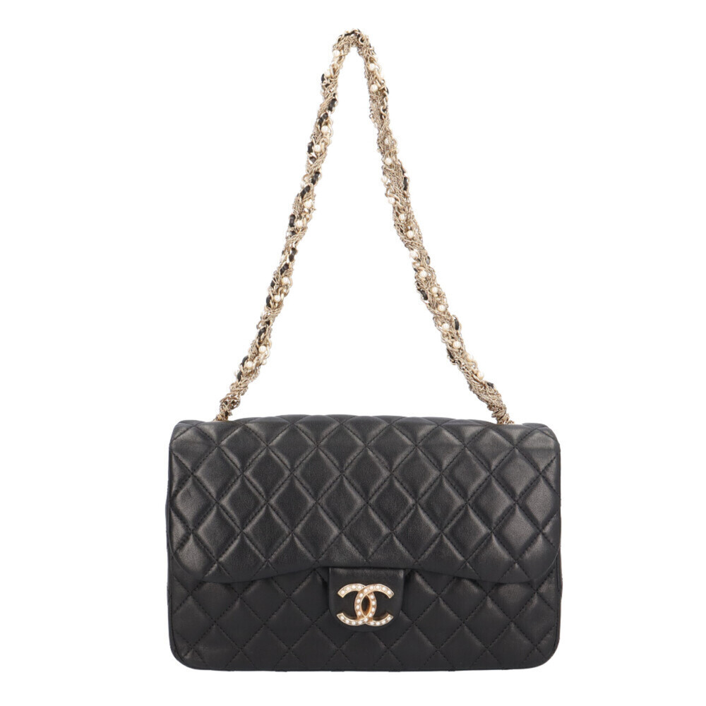 Chanel Matelassé Shoulder Bag, Handbag, Leather, Black, Women's, CHANEL Chain
